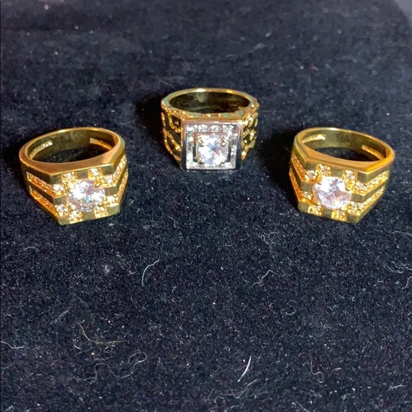 Costume CZ Golden Color Statement Rings - WOW!!!! - Picture 1 of 15